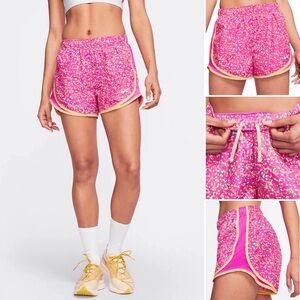Nike Running Shorts Dri-Fit Tempo Icon Clash Pattern Multi Inner Pocket Pink